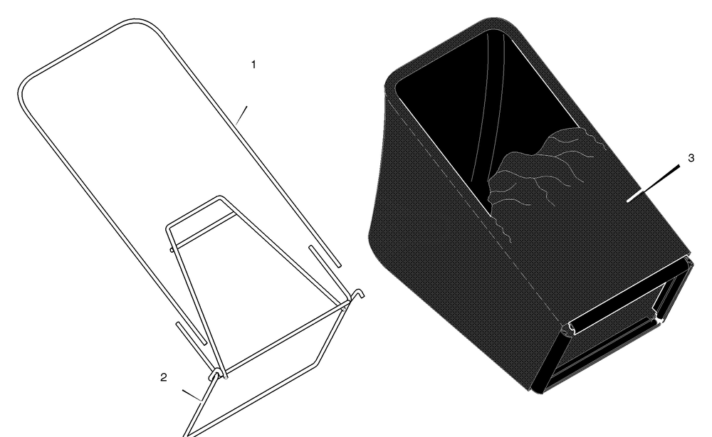 Service Bag Assembly Diagram and Parts List for 229510X48B 2004 Briggs and Stratton Lawn Mower